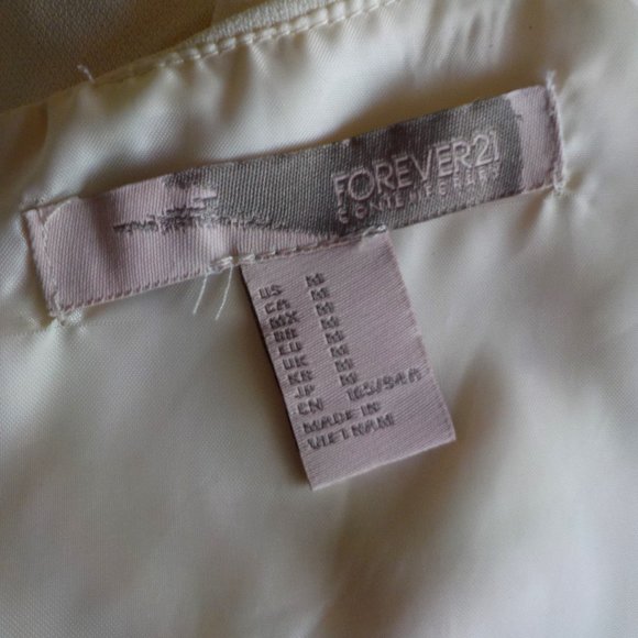 *Ivory Forever 21 Peplum Sheath Dress- Size M - Picture 5 of 6